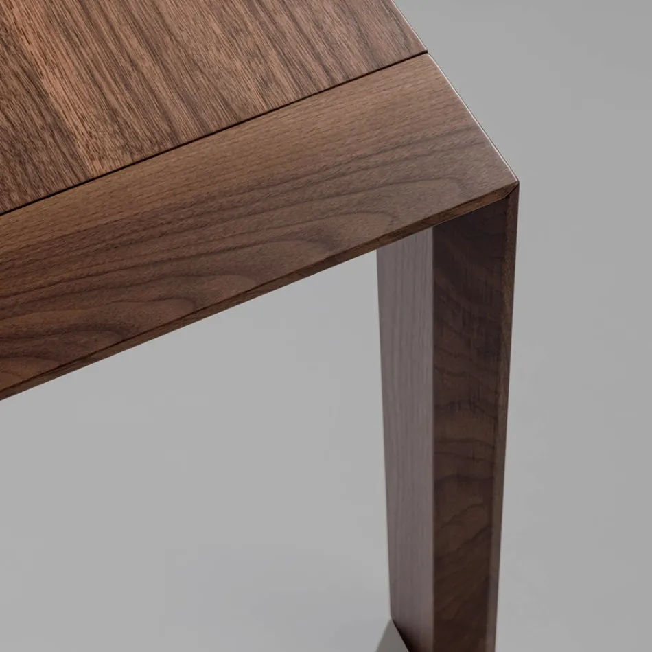 Tavolo Fisso con Piano Bisellato Noce Canaletto Made in Italy - Caspian Viadurini