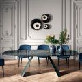 Tavolo Fisso da Pranzo con Piano a Botte in Ceramica Made in Italy - Occhiali