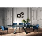 Tavolo Fisso da Pranzo con Piano a Botte in Ceramica Made in Italy - Occhiali Viadurini