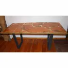 Tavolo fisso di design rettangolare legno e resina made in Italy Jam Viadurini