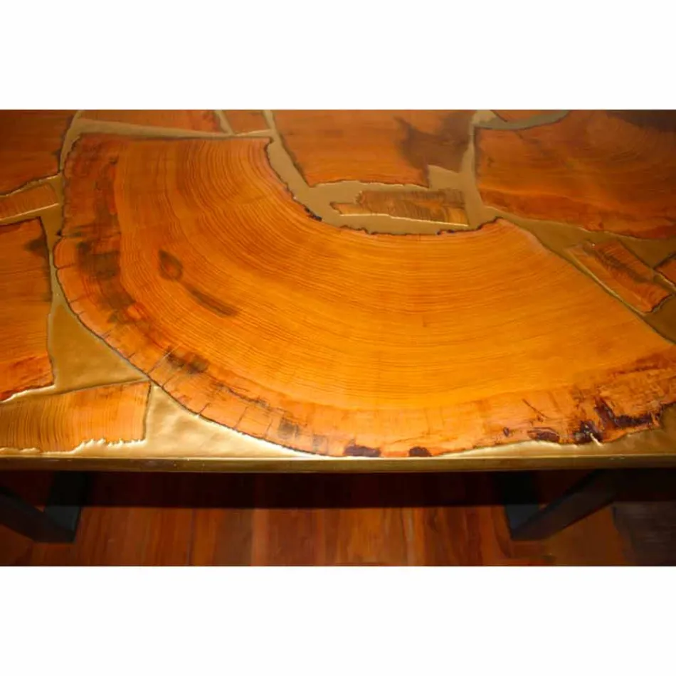 Tavolo fisso di design rettangolare legno e resina made in Italy Jam Viadurini