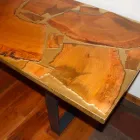 Tavolo fisso di design rettangolare legno e resina made in Italy Jam Viadurini
