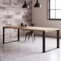 Tavolo Fisso Impiallacciato Rovere Spaccato Naturale Made in Italy - Telmerini
