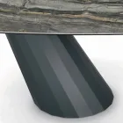 Tavolo Fisso in Acciaio e Piano in Ceramica Made in Italy - Pantaloni Viadurini