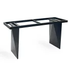 Tavolo Fisso in Metallo e Piano in Ceramica Arabesque Lucido - Eronte Viadurini
