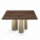 Tavolo Fisso Quadrato in Laminato e Acciaio Made in Italy - Forbice Viadurini