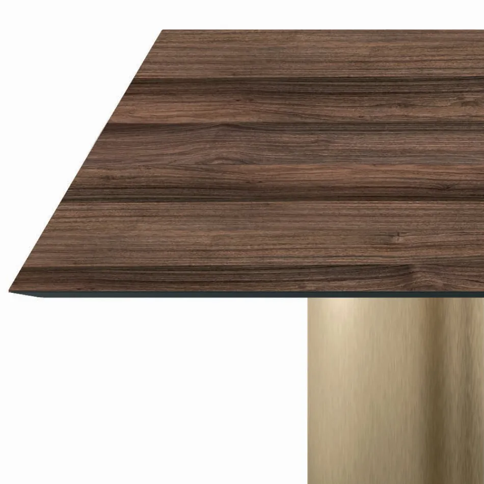 Tavolo Fisso Quadrato in Laminato e Acciaio Made in Italy - Forbice Viadurini
