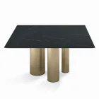 Tavolo Fisso Quadrato in Laminato e Acciaio Made in Italy - Forbice Viadurini