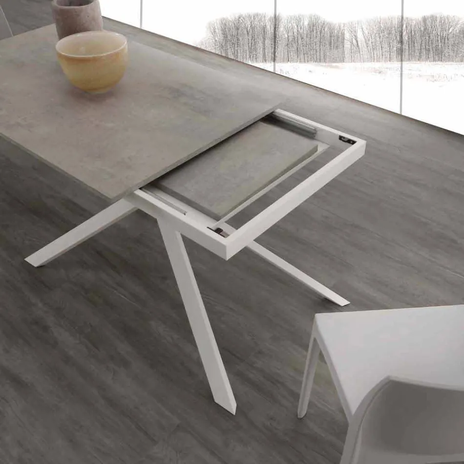 Tavolo in legno allungabile fino a 190 cm con base incrociata Lecce Viadurini