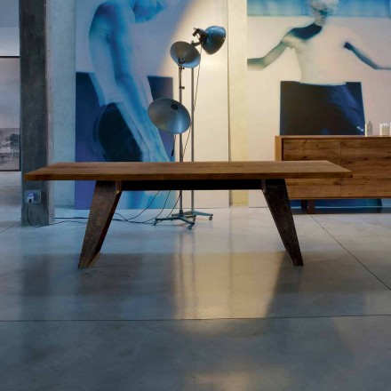 Tavolo in legno massello ontano naturale design moderno, Antonio Viadurini
