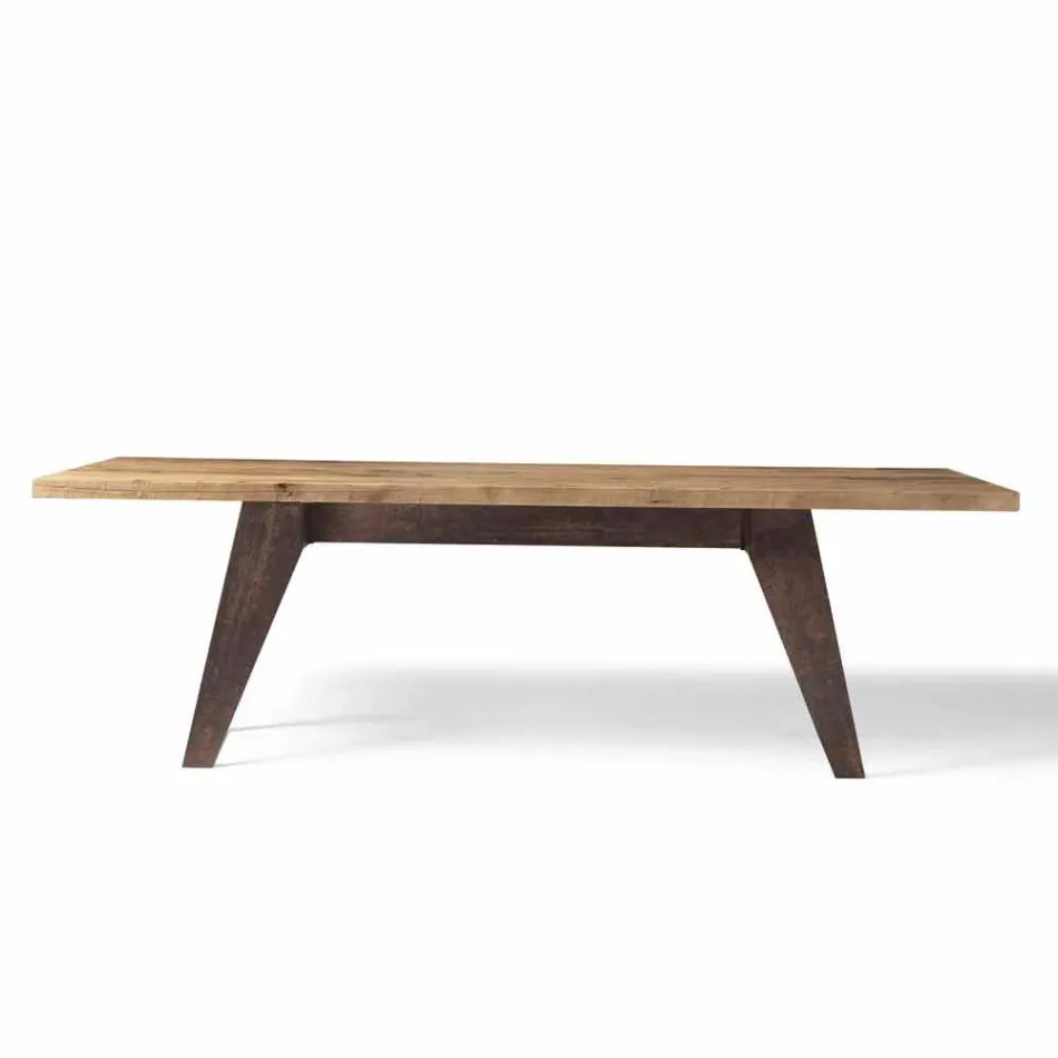 Tavolo in legno massello ontano naturale design moderno, Antonio Viadurini