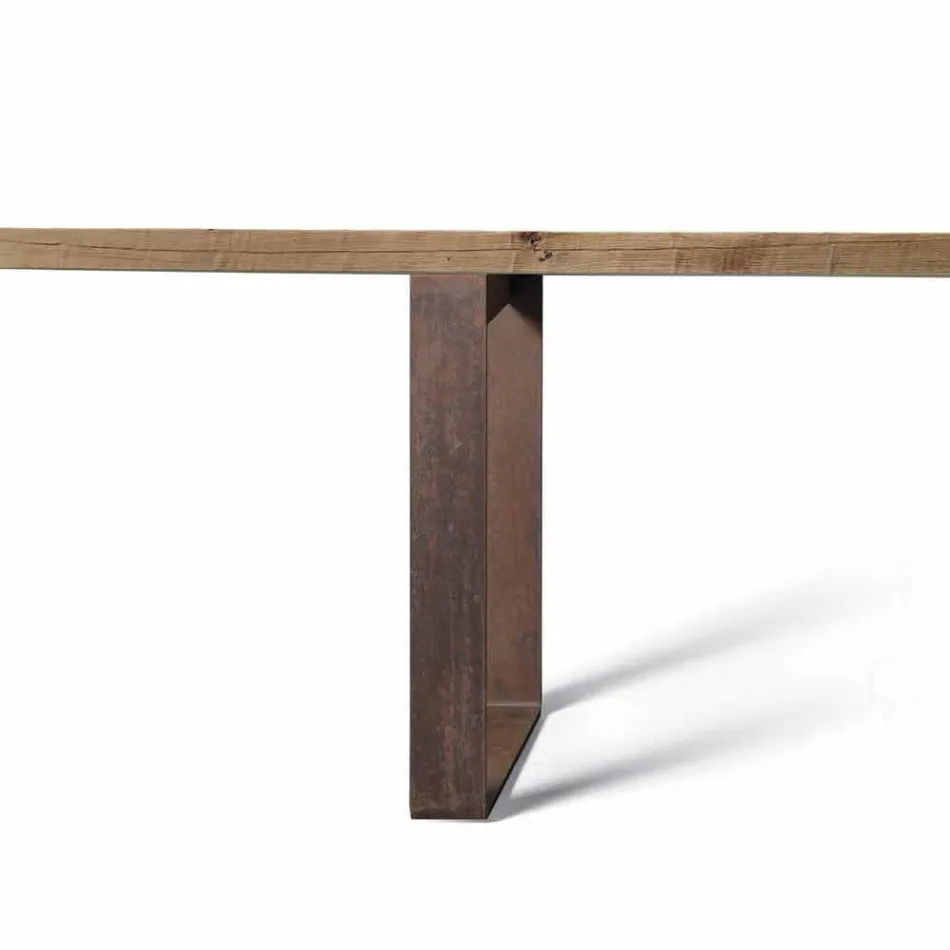 Tavolo in legno massello ontano naturale design moderno, Antonio Viadurini