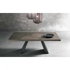 Tavolo in legno rovere nodato moderno prodotto in Italia Zerba Viadurini