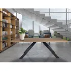 Tavolo in Placcato di Rovere Masellato e Metallo Made in Italy - Seoul Viadurini
