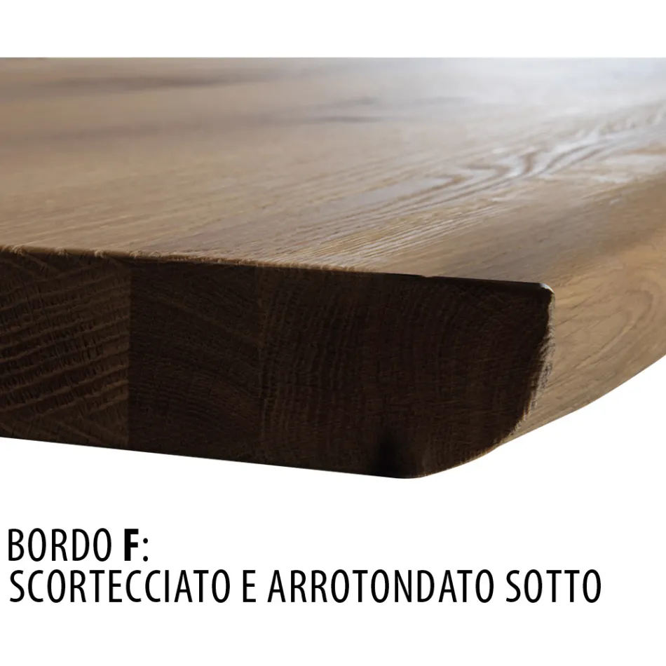 Tavolo in Placcato di Rovere Masellato e Metallo Made in Italy - Seoul Viadurini