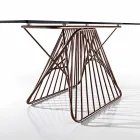 Tavolo in vetro temperato di design moderno fatto in Italia, Mitia Viadurini