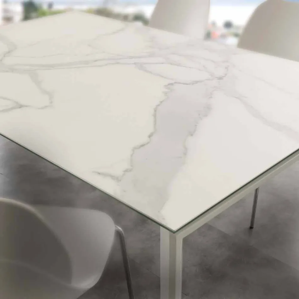 Tavolo in vetroceramica allungabile a libro fino a 240 cm Terni Viadurini