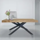 Tavolo Indoor Allungabile in Legno Massello e Metallo Made in Italy – Khal Viadurini