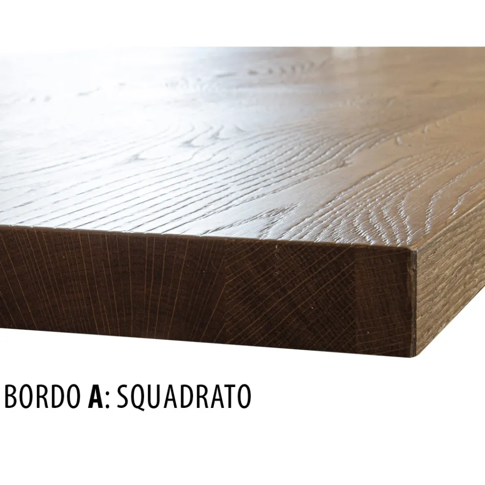 Tavolo Indoor con Piano e Gambe in Rovere Realizzato in Italia – Geolier Viadurini