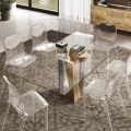 Tavolo Living in Cristallo con Base Legno e Metallo Made in Italy – Dementor