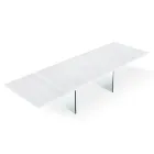 Tavolo Moderno Allungabile a 300 cm in Laminato e Vetro Made in Italy – Strappo Viadurini
