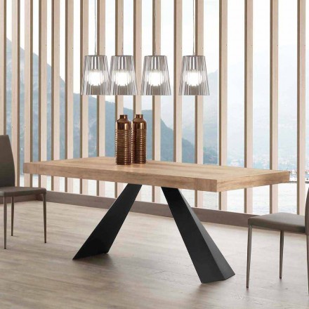 Tavolo Moderno Allungabile Fino a 260/280 cm in Legno e Metallo - Teramo Viadurini