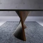 Tavolo moderno con piano in gres effetto marmo fatto in Italia, Adrano Viadurini