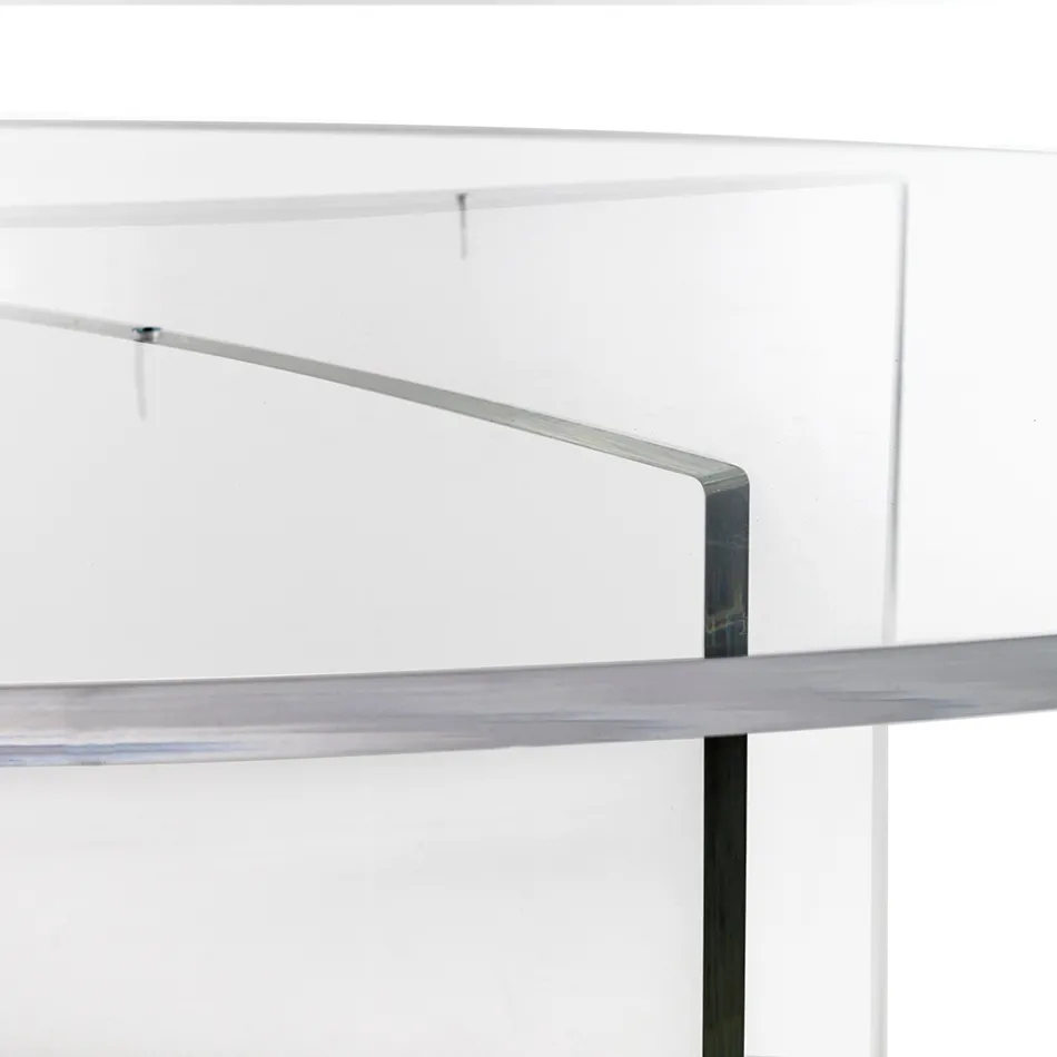 Tavolo Ovale in Plexiglass Trasparente Realizzato in Italia - Gabriela Viadurini