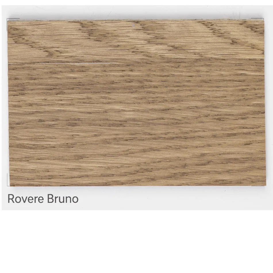 Tavolo Placcato in Rovere Nodato Masellato e Cristallo Made in Italy - Vicente Viadurini