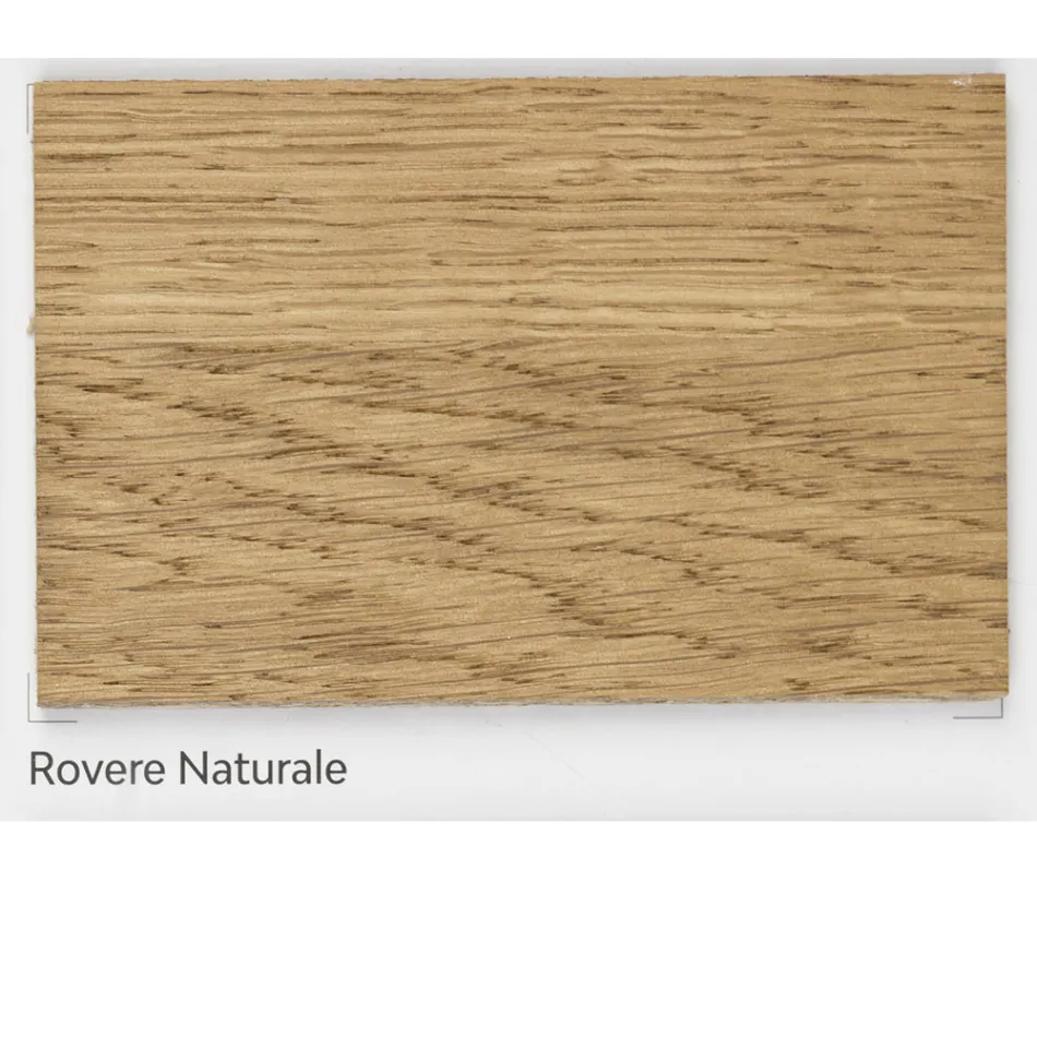 Tavolo Placcato Rovere Massello e Base in Cristallo Made in Italy - Noelia Viadurini
