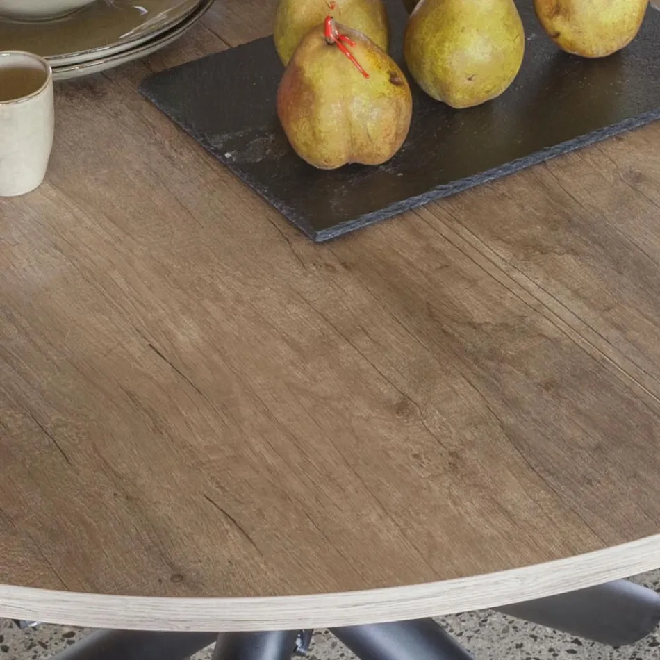 Tavolo Pranzo Allungabile Fino 165 cm in Acciaio e Legno Nobilitato - Veneto Viadurini