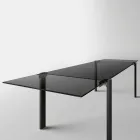 Tavolo Pranzo Allungabile Fino a 280 cm con Piano in Vetro  Made in Italy - Melo Viadurini