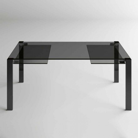 Tavolo Pranzo Allungabile Fino a 280 cm con Piano in Vetro  Made in Italy - Melo Viadurini