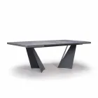 Tavolo Pranzo Allungabile Fino a 294 cm in Gres e Metallo Made in Italy - Nuzzio Viadurini