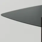 Tavolo Pranzo con Piano Quadrato in Vetro e Base in Legno Made in Italy - Kuadro Viadurini