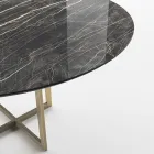 Tavolo Pranzo con Piano Rotondo in Gres Porcellanato Made in Italy - Emilio Viadurini