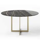 Tavolo Pranzo con Piano Rotondo in Gres Porcellanato Made in Italy - Emilio Viadurini