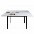 Tavolo Pranzo Quadrato con Vaso e Intarsio in Marmo 140 cm di Lusso - Vesuvio