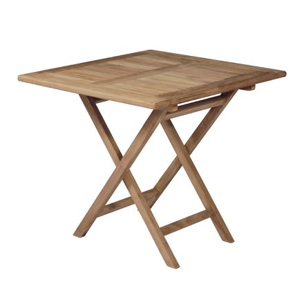 Tavolo Quadrato 80x80 cm da Giardino Realizzato in Teak - Amico Viadurini