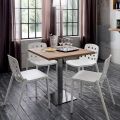 Tavolo Quadrato in HPL Metallo Inox Satinato Made in Italy - Lente