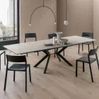 Tavolo Rettangolare Allungabile a 240 o 280 cm in HPL e Metallo - Presente Viadurini