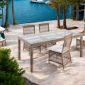 Tavolo Rettangolare da Esterno in Polyrattan e Vetro - Gigi
