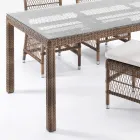 Tavolo Rettangolare da Giardino con 2 Poltroncine e 4 Sedie - Gigi Viadurini