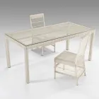 Tavolo Rettangolare da Giardino con 2 Poltroncine e 4 Sedie - Gigi Viadurini