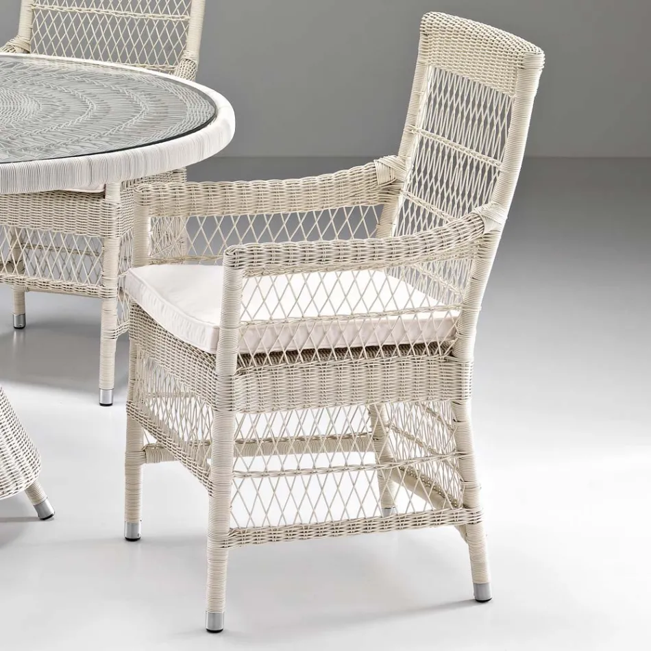 Tavolo Rettangolare da Giardino con 2 Poltroncine e 4 Sedie - Gigi Viadurini