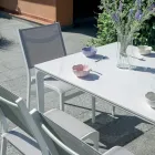 Tavolo Rettangolare da Giardino in Alluminio e Gres - Lunara Viadurini