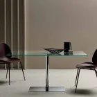 Tavolo Rettangolare Moderno in Vetro Fumè o Extrachiaro Made in Italy – Dolce Viadurini