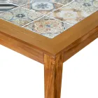 Tavolo Rettangolare Realizzato in Legno di Acacia e Piano in Ceramica - Tecnica Viadurini