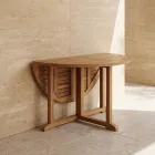 Tavolo Richiudibile da Giardino in Teak – Yggdrasil Viadurini