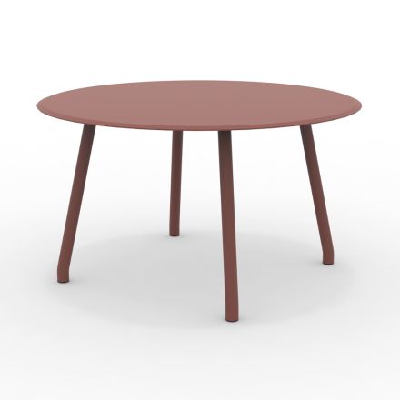 Tavolo Rotondo 130 cm da Esterno in Alluminio di Diverse Finiture - Risplendente Viadurini
